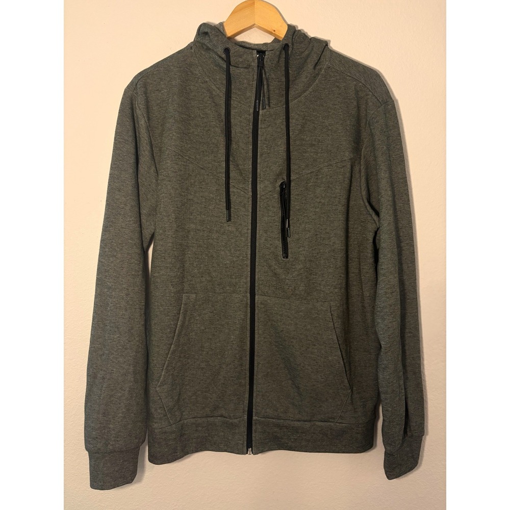 Ocean Current Mens Full Zip Hoodie Green Tech Pocket Sweatshirt Medium OY222315